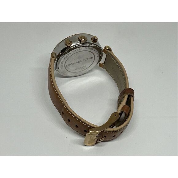 Michael Kors Parker MK5633 Women's Tan Leather Strap Analog Dial Watch NUL30 - Picture 10 of 11